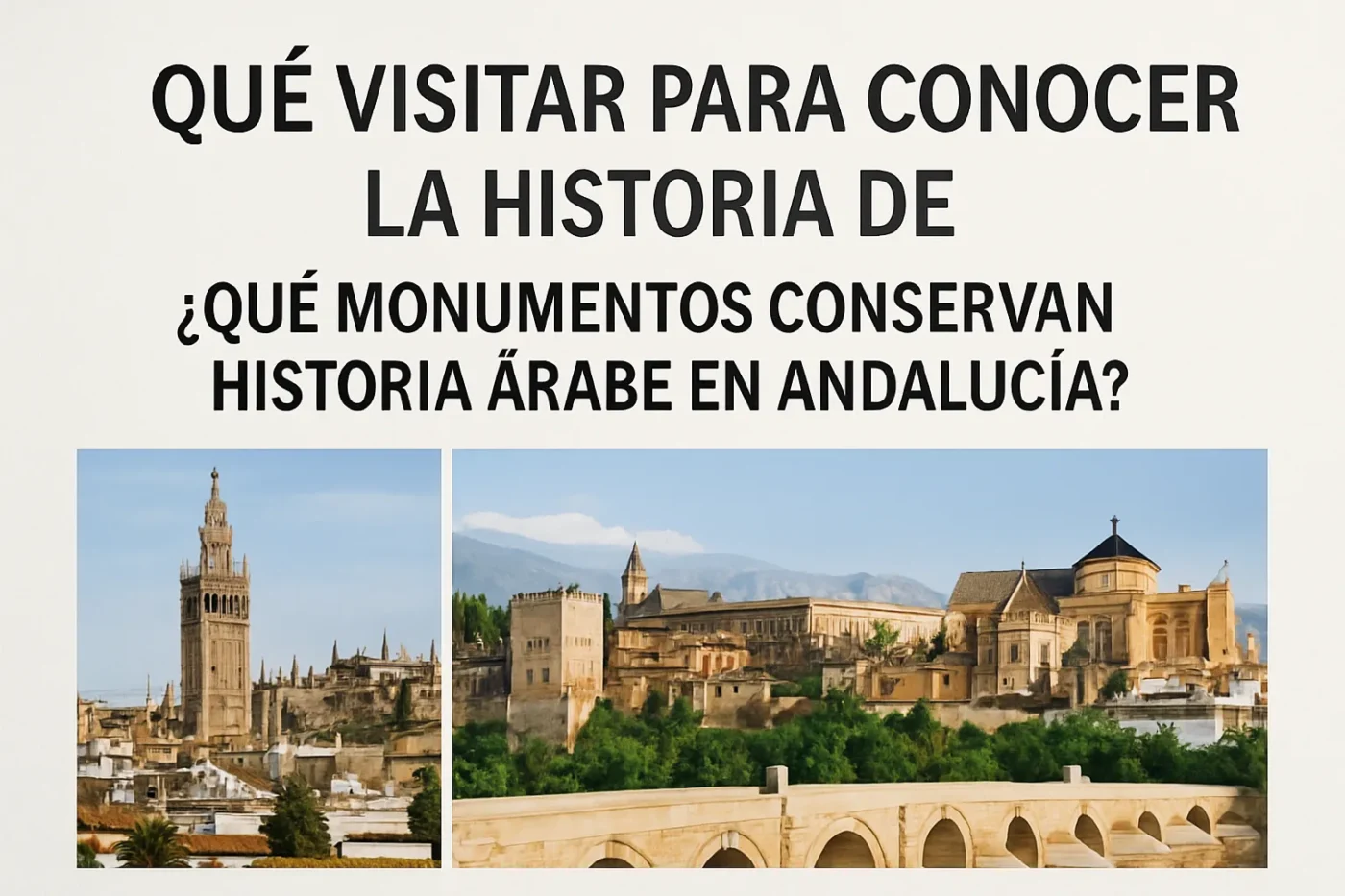 quevisitarparaconocerlahistoriadeQuemonumentosconservanhistoriaarabeenAndalucia Andalucía Noticias 24h qué visitar para conocer la historia de Qué monumentos conservan historia árabe en Andalucía